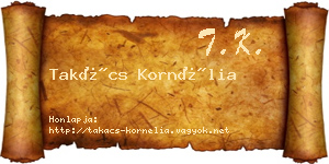 Takács Kornélia névjegykártya